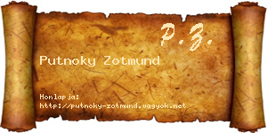 Putnoky Zotmund névjegykártya